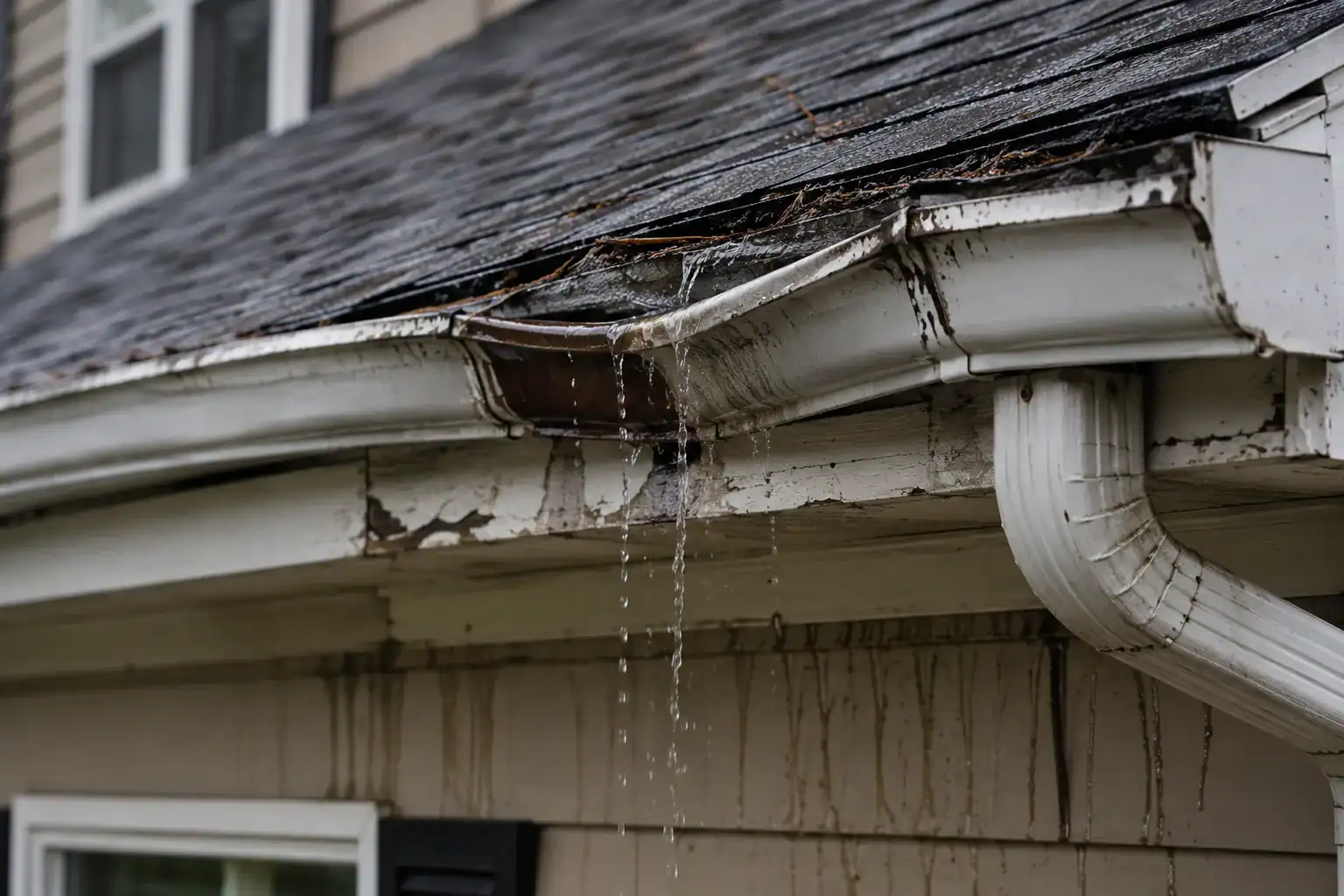 Contractor repairing gutters in Greenwood SC