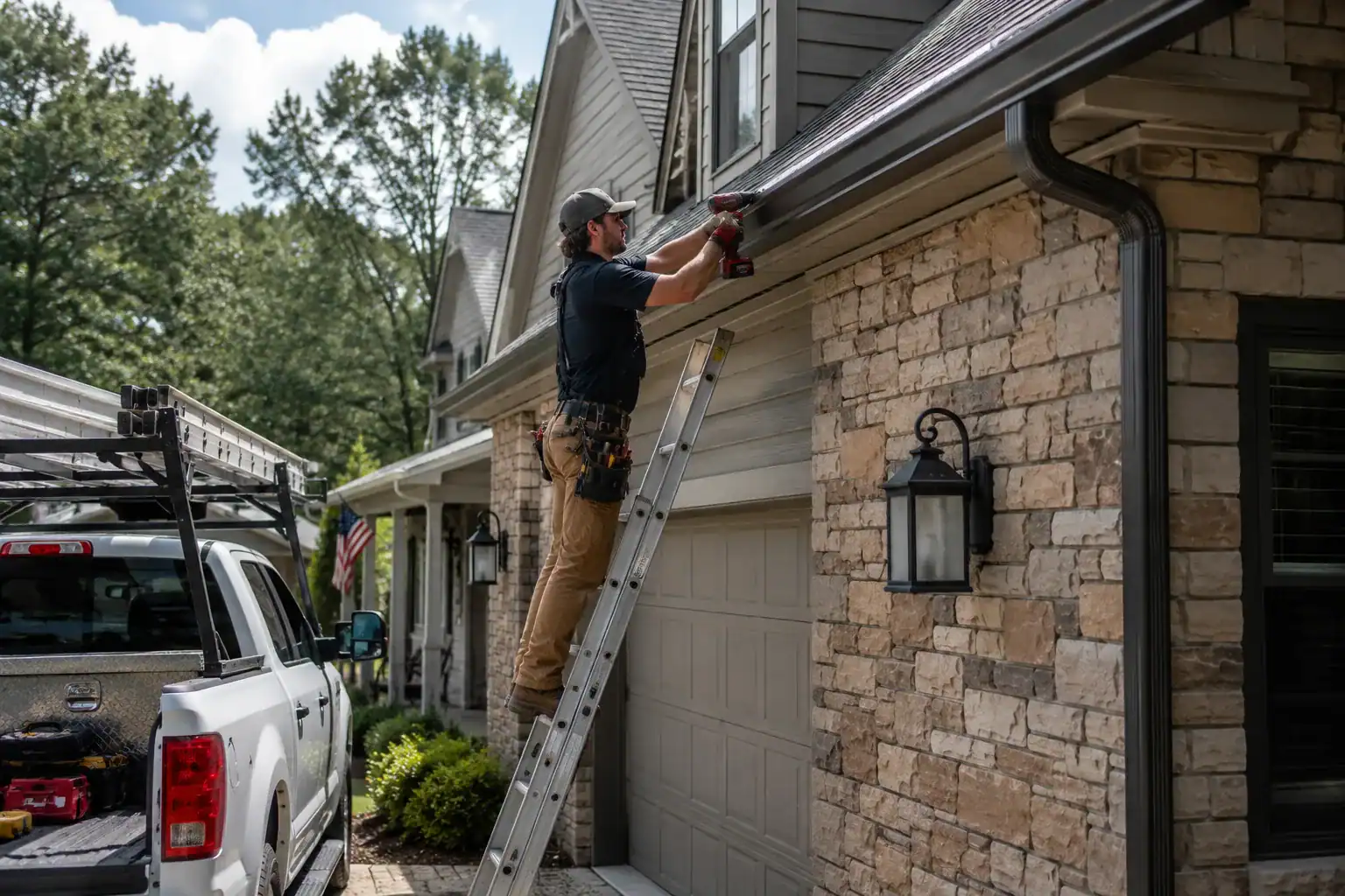 Seamless gutter installation in Greenwood SC